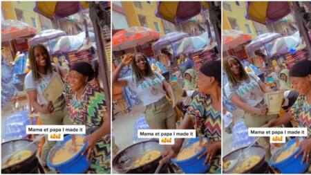 "Mama et papa, I made it": Female corps member hits market to salute her mum, flaunts NYSC cert in cute video