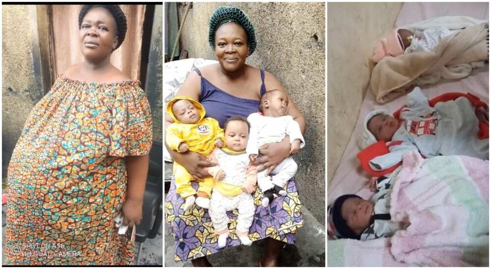 Photos of a woman and her beautiful triplets.