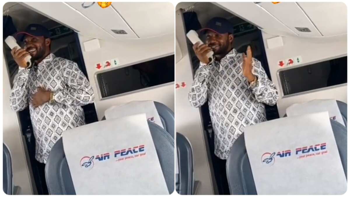 OMG! Watch the sweet video of Nigerian man who proposes to his girlfriend while flying on a plane