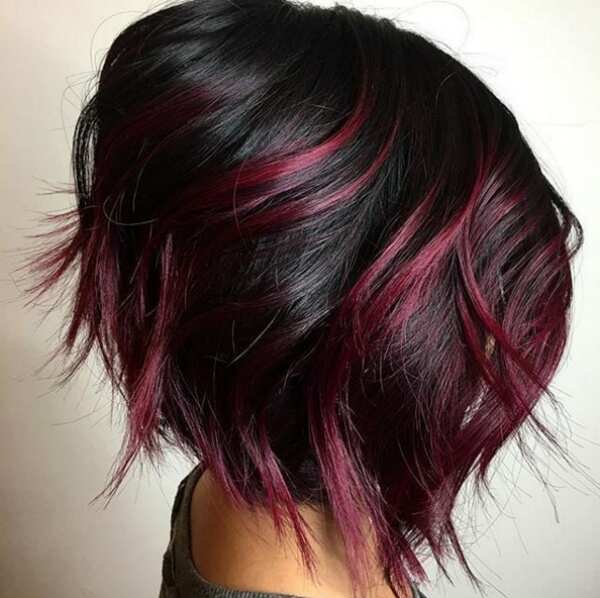 dark burgundy hair