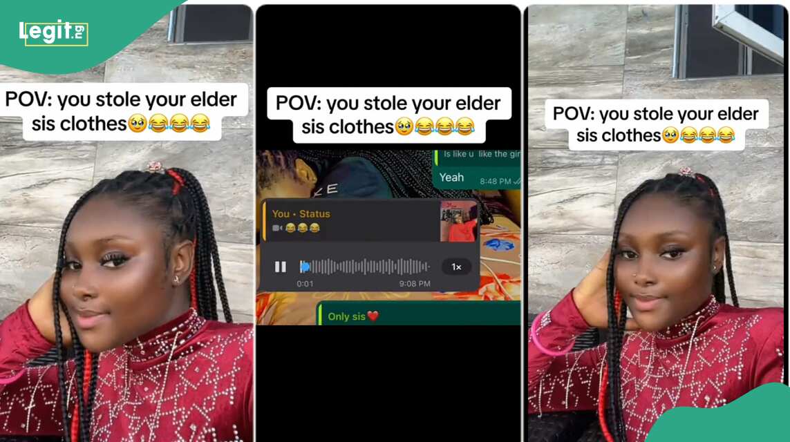 Sister goes viral for sending angry voice note to lady who took her dress, video sparks hilarious reactions