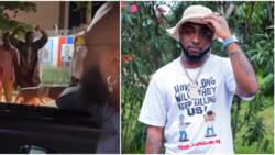 Reactions as Davido allegedly gives street beggar $100, video trends: "Dem go tear that guy shirt"