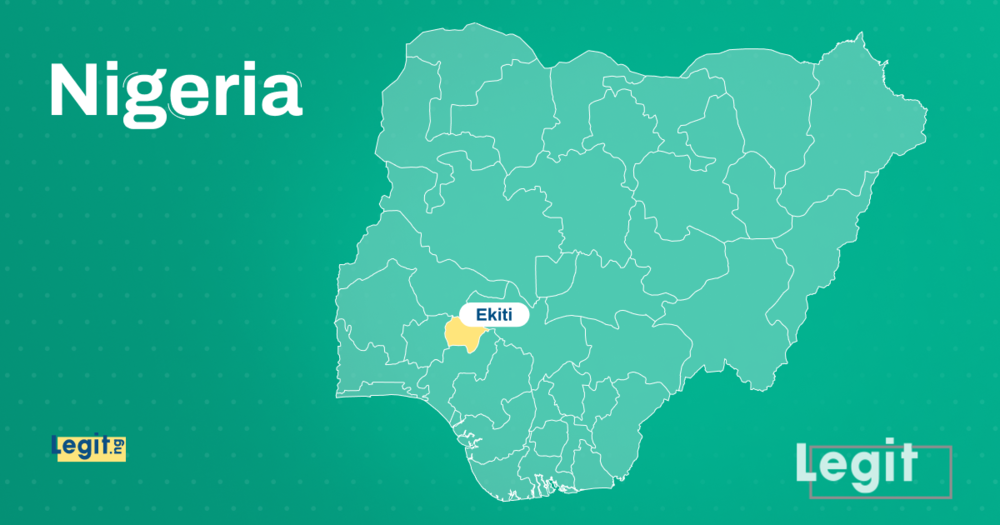 Ekiti state in the map of Nigeria