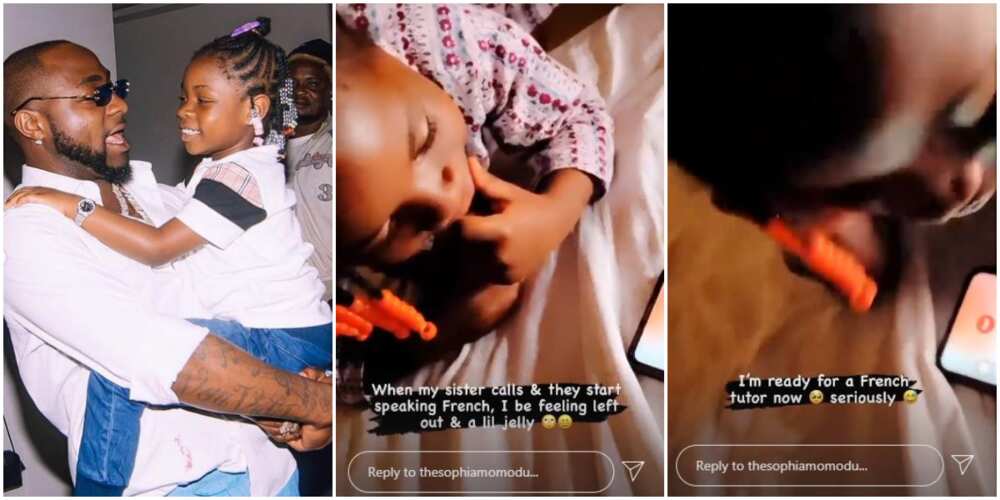 Davido’s First Daughter Imade Speaks French Fluently with Her Aunt in New Video, Fans React