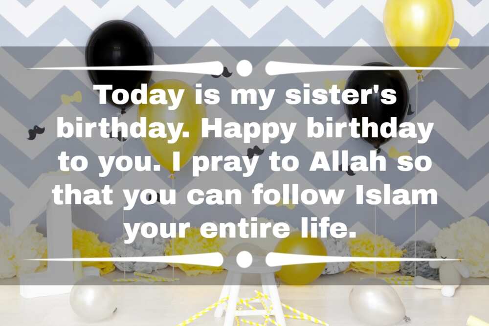 Islamic birthday wishes for sister