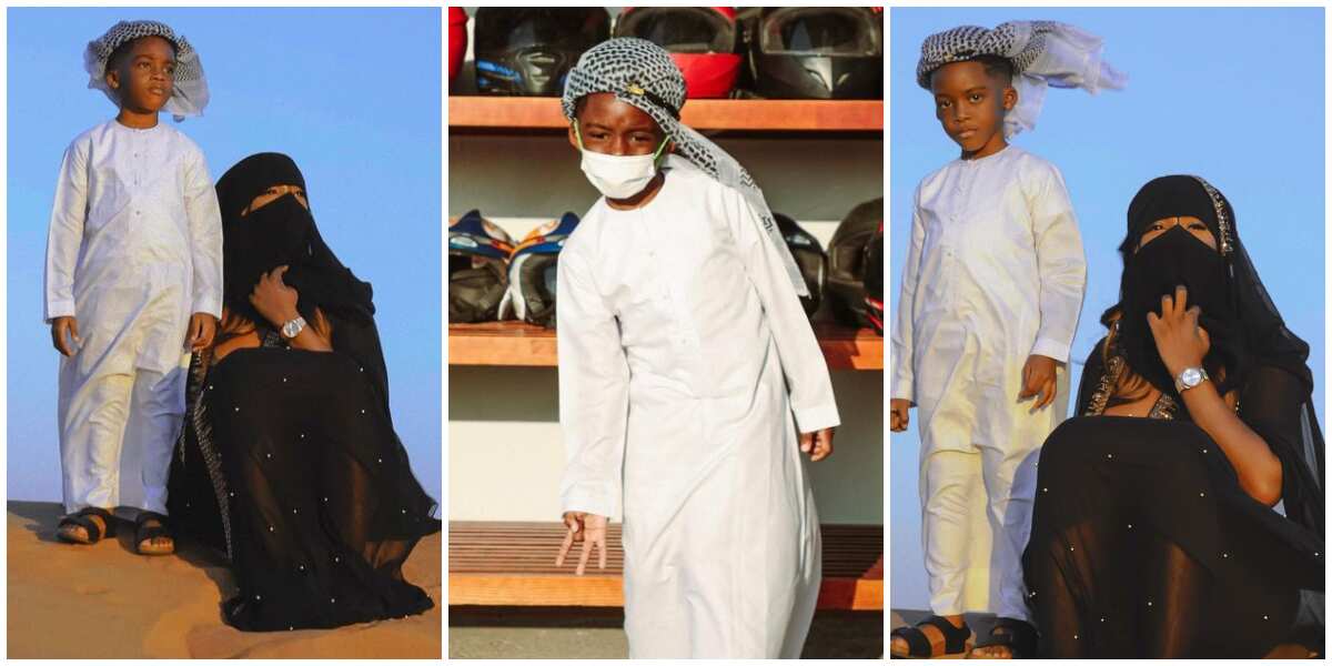 Singer Tiwa Savage, son Jamil spotted in more lovely pictures from their vacation in Dubai