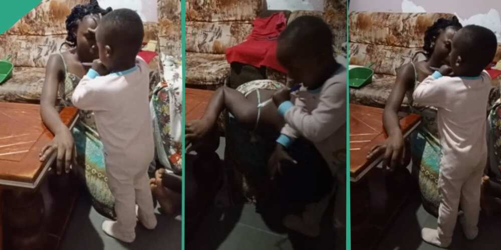 Little boy prays for mum, speaks in tongues Little boy prays for mum, speaks in tongues