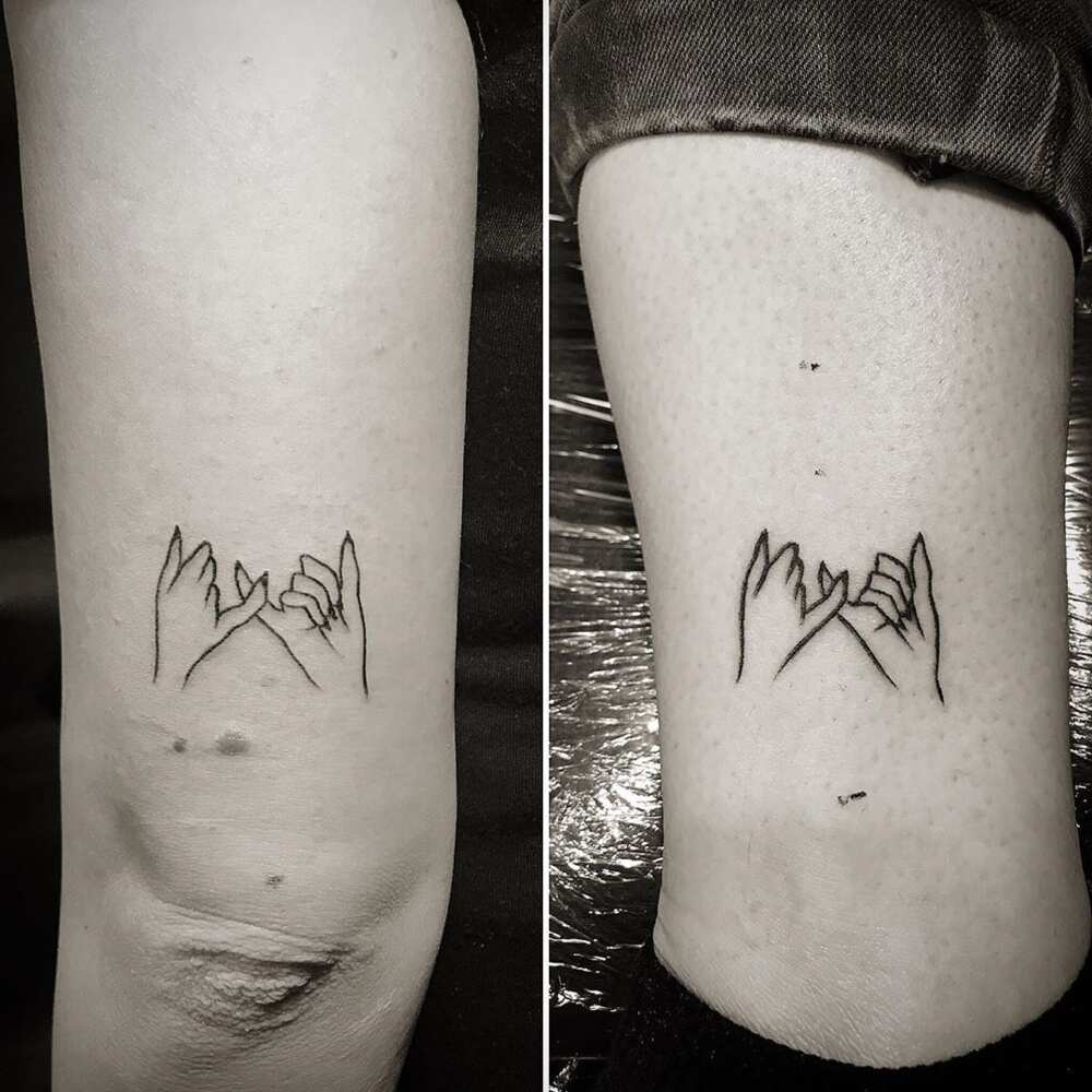 guy and girl best friend matching tattoos