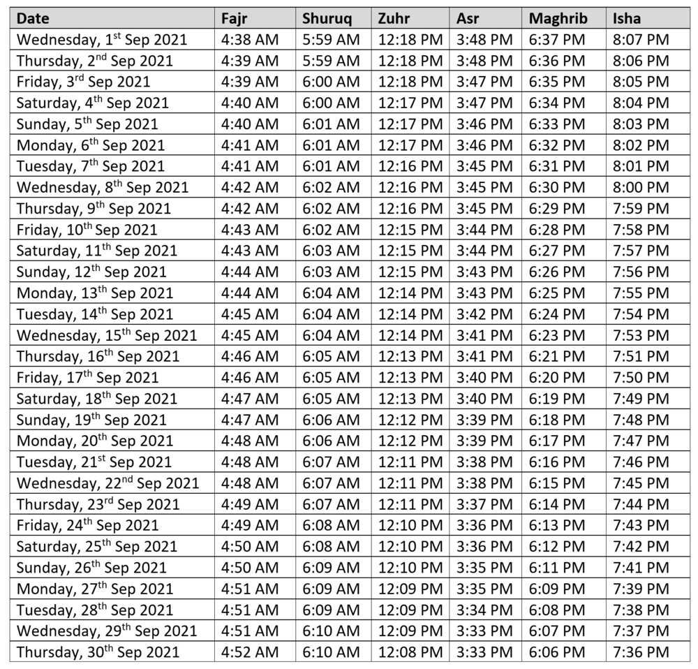Namaz timings in Sharjah Namaz timings in Sharjah