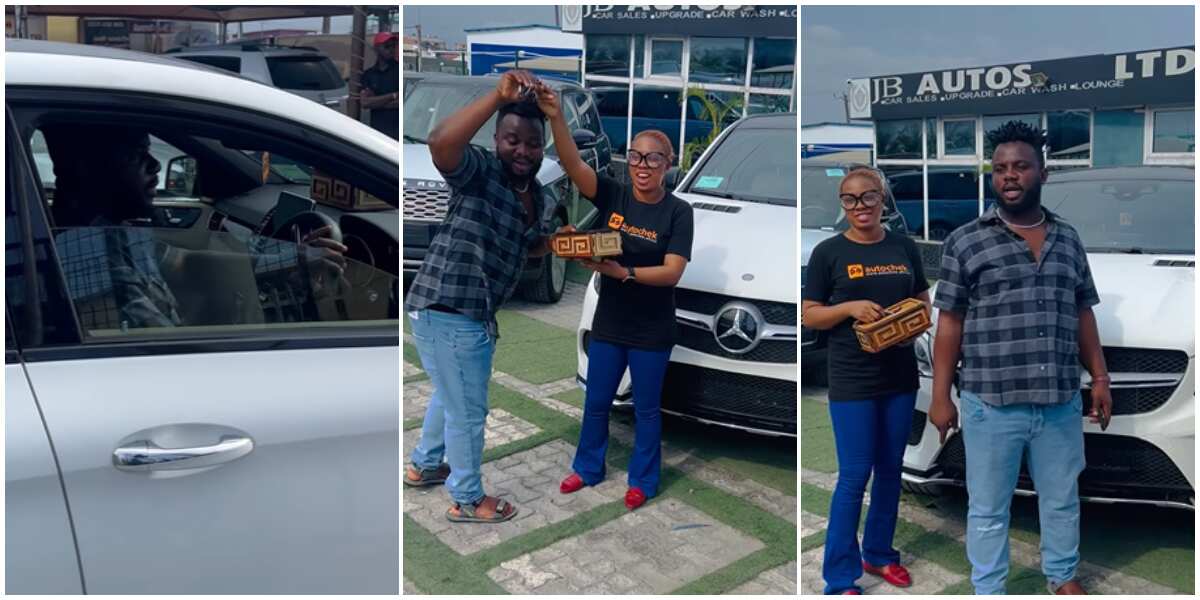 See sweet moment Sabinus got new Mercedes Benz weeks after crashing his ride