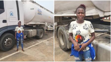 One of a kind: 26-year-old Nigerian lady seen driving tanker, photos go viral