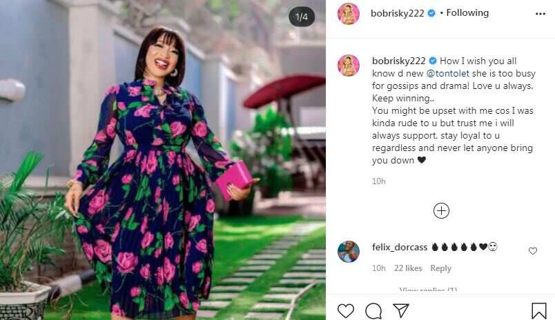 Bobrisky admits falling out with Tonto Dikeh