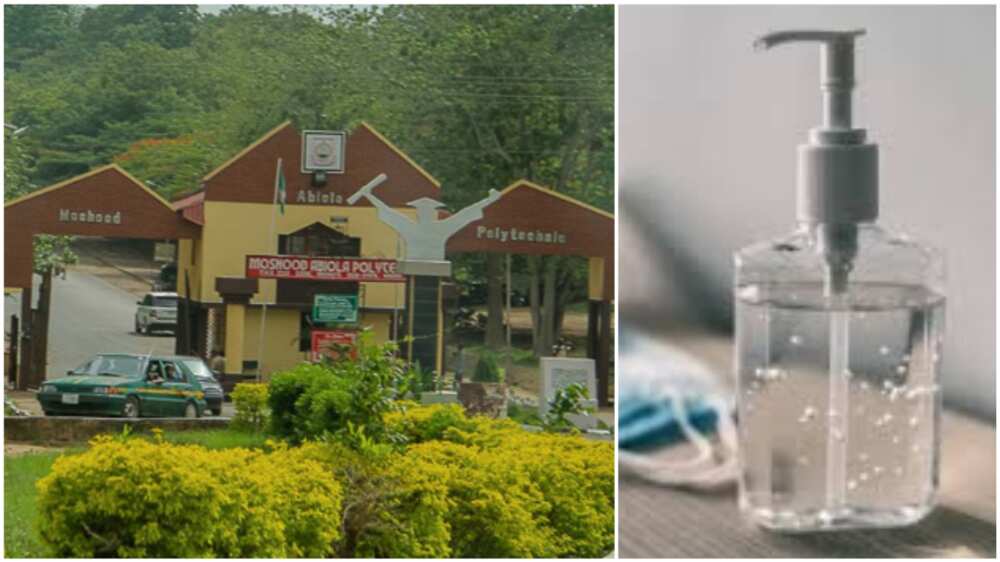 A collage of MAPOLY's gate and a random hand sanitiser for illustration purpose. Photo source: Wikipedia