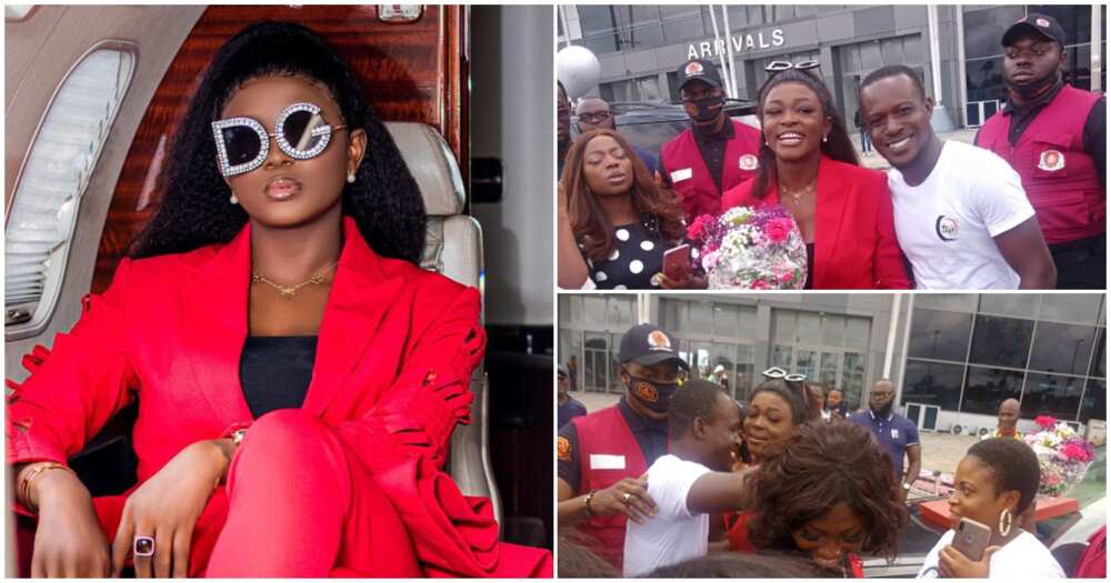 Homecoming: Ka3na given a queen's welcome as she arrives Port Harcourt in private jet