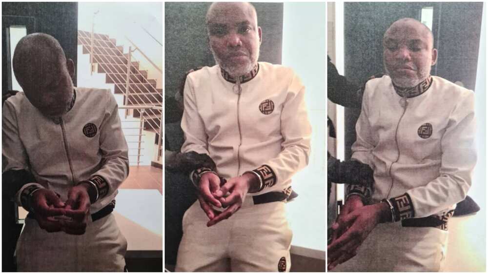 Nnamdi Kanu handcuffed