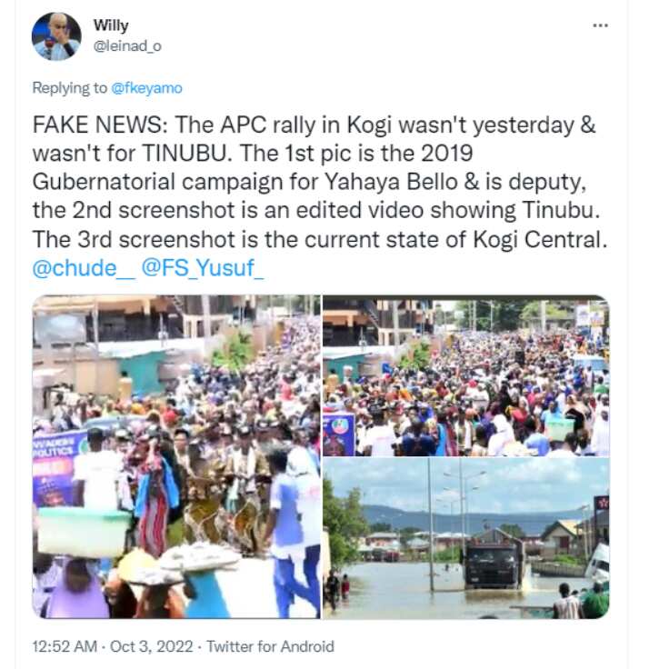 Fake news, Keyamo called out