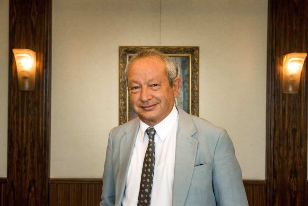 Naguib Sawiris poses for a photograph following a Bloomberg Television interview in Cairo