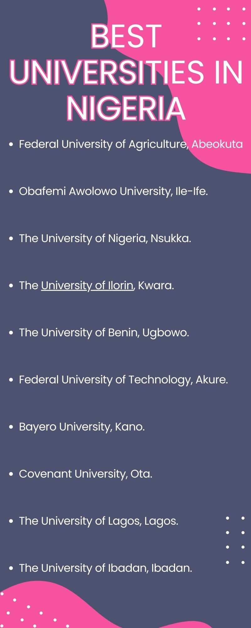 Best universities in Nigeria