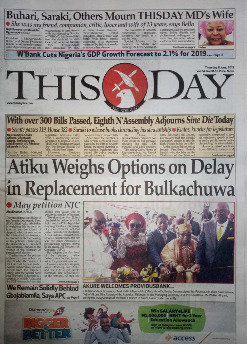 ThisDay newspaper review of June 6