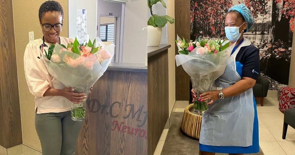 Lol: Patients spoil doctor with beautiful bouqet, cleaning lady steals the show Export