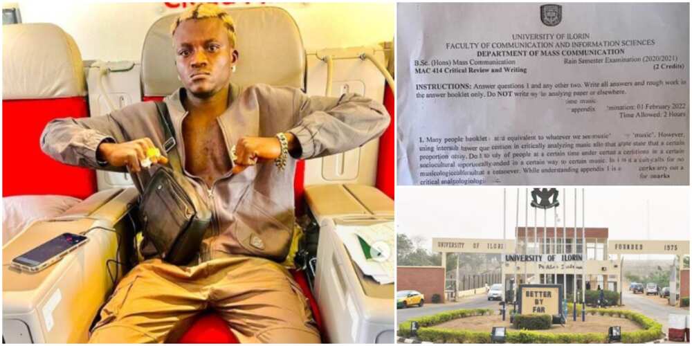 Nigerians have reacted to an rising image of a current University of Ilorin examination that featured singer Portable's lyrics