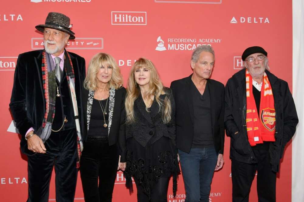 Mick Fleetwood, Christine McVie, Stevie Nicks, Lindsey Buckingham, and John McVie of music group Fleetwood Mac attend MusiCares Person of the Year honoring Fleetwood Mac at Radio City Music Hall on January 26, 2018 in New York City