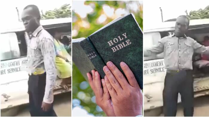 Na hunger dey worry am: Motor park preacher finishes evangelism, says impregnating your wife is sin in video