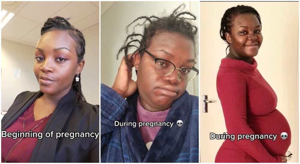 Photos of a pregnant mum who looked unrecognisable during pregnancy.