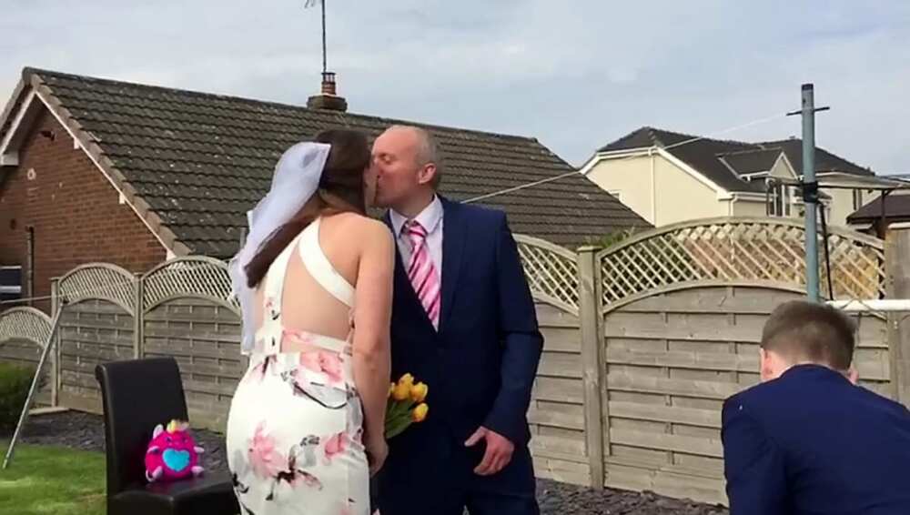 Children surprise their parents with a garden wedding after their big day was cancelled due to COVID-19