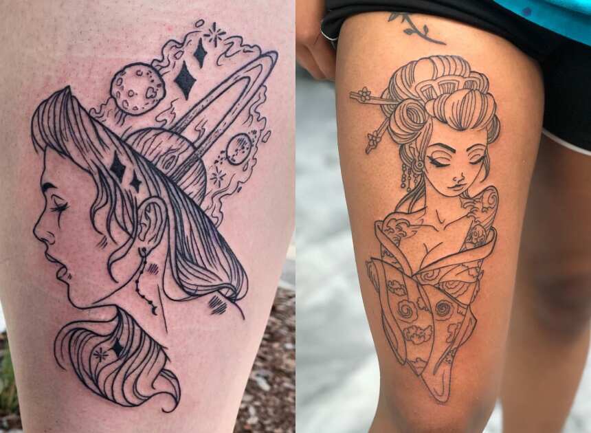 Cute And Unique Top 55 Womens Thigh Tattoos In 2023