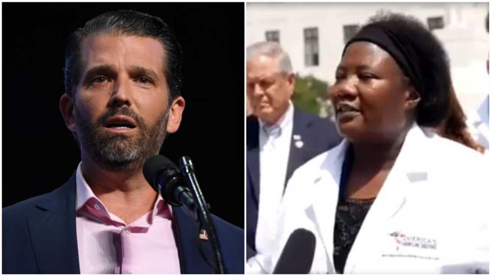 A collage of Trump Jr and the black doctor. Photos sources: BBC/The Cable