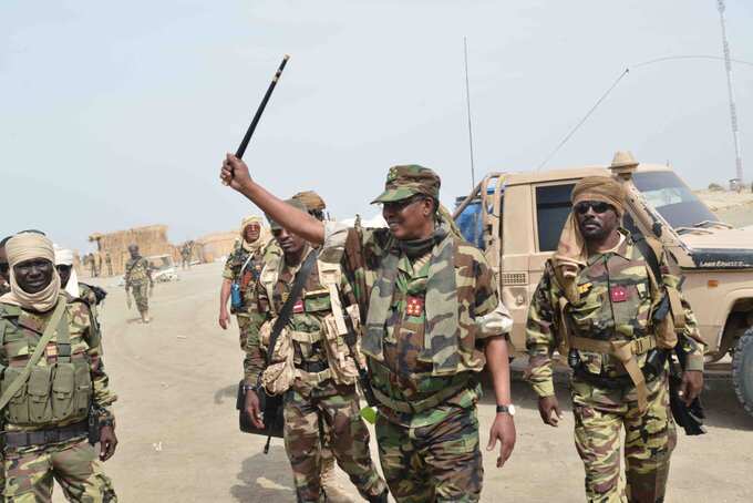 Chadian president leads soldiers to capture Boko Haram’s arms store in Sambisa (Photos)