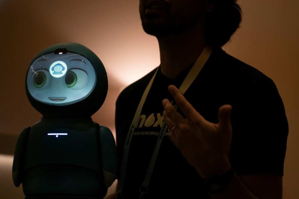 The Moxie Robot from Embodied is seen during a demonstration at the  Consumer Electronics Show (CES) in Las Vegas