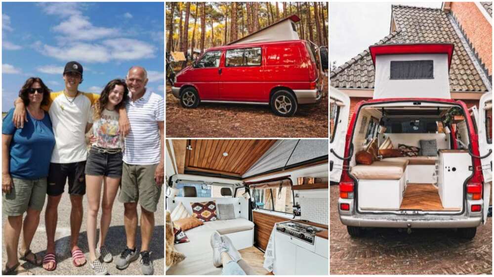 Family convert their van into a luxurious mobile house, take it to France
