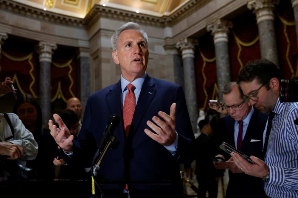 While no agreement has yet been reached, House Speaker Kevin McCarthy told reporters lawmakers were 'going to solve this problem' While no agreement has yet been reached, House Speaker Kevin McCarthy told reporters lawmakers were 'going to solve this problem'
