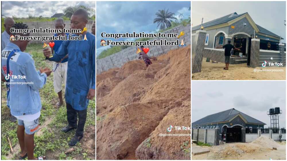 Building house in Nigeria/man completed building.