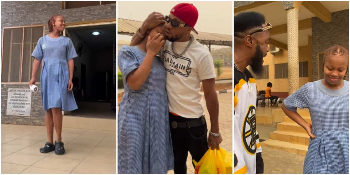 Watch sweet moment actor Charles Okocha and his squad stormed daughter's school