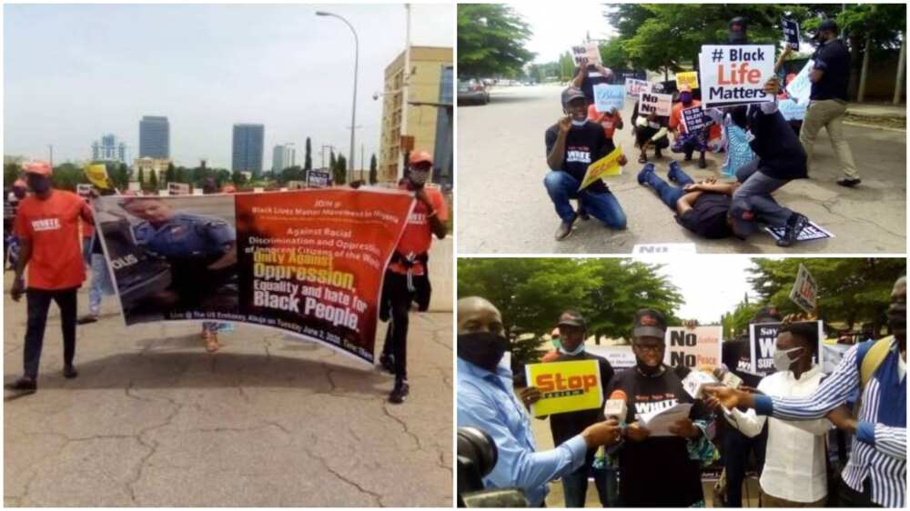 George Floyd: Nigerians protest at US embassy in Abuja over