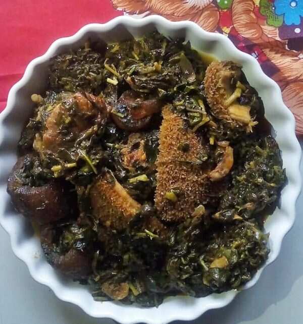 vegetable soup with ugu and waterleaf