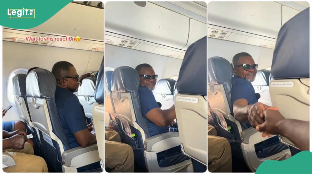Photo of Ghanaian man aboard a plane