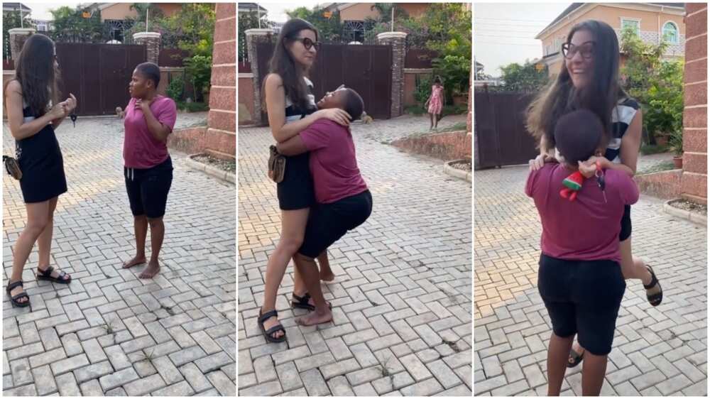 Video Captures Moment Oyinbo Lady Living in Nigeria Pays Her Maid’s School Fees, She Jumps Up in Happiness Video Captures Moment Oyinbo Lady Living in Nigeria Pays Her Maid’s School Fees, She Jumps Up in Happiness