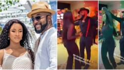 Nollywood sweethearts: Adesua Etomi whines for hubby Bank W on the dance floor as they attend birthday party