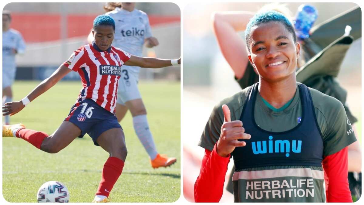 Jubilation as Nigeria star who plays for Atletico Madrid opens her goal ...