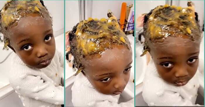 Little girl uses haircream to design her hair, leaves mum in shock