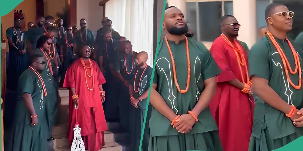 Watch the beautiful formations and outfits of an Edo groom and his groomsmen (video)