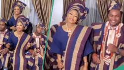 "Lovely": Mother and her 3 children adorn matching traditional outfits, give family goals