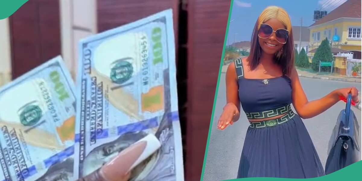 OMG! Abuja's affluent gift: Nigerian woman flaunts N300,000 sallah present in dollar bills