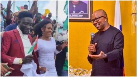 Video emerges as newly-wedded couple join Peter Obi street rally in Abuja