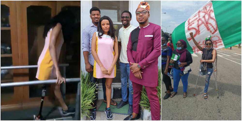 Jane Obiene, an EndSARS protester gets new prosthetic leg and N1m