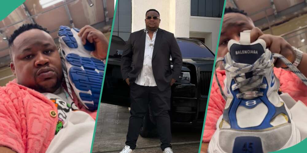 Video of Cubana Chiefpriest and his new N22.3m Balenciaga sneakers.
